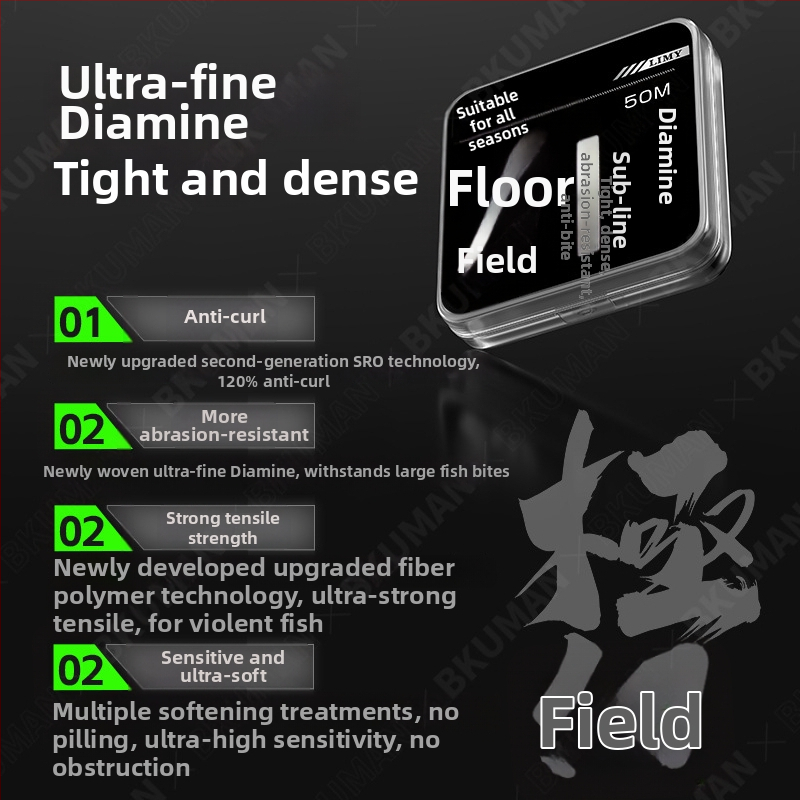 BKUMAN PE ribolovna podlinija, materijal PE, čvrstoća 11, 100 komada u kutiji