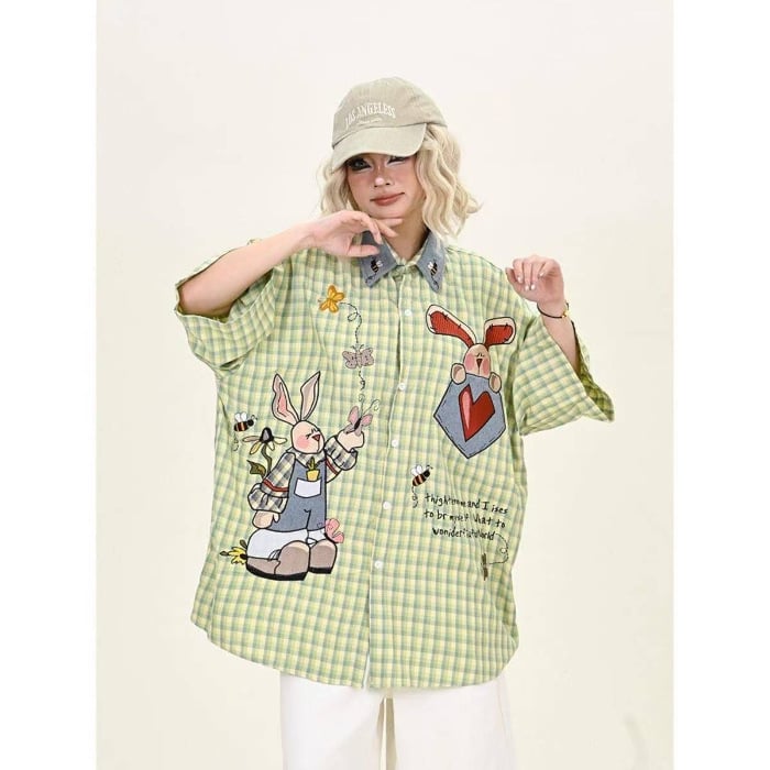 Unisex polo košulja kratkih rukava s anime uzorkom, tkanina od pamukasto-vlakanom (vinylon) smjese, slobodan kroj.