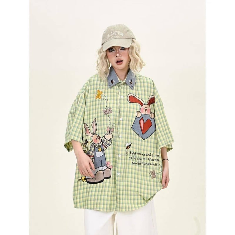 Unisex polo košulja kratkih rukava s anime uzorkom, tkanina od pamukasto-vlakanom (vinylon) smjese, slobodan kroj.