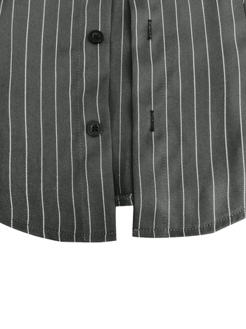 Ženski top-cardigan s dugim rukavima, polo ovratnik, prugasti džakard, poliester