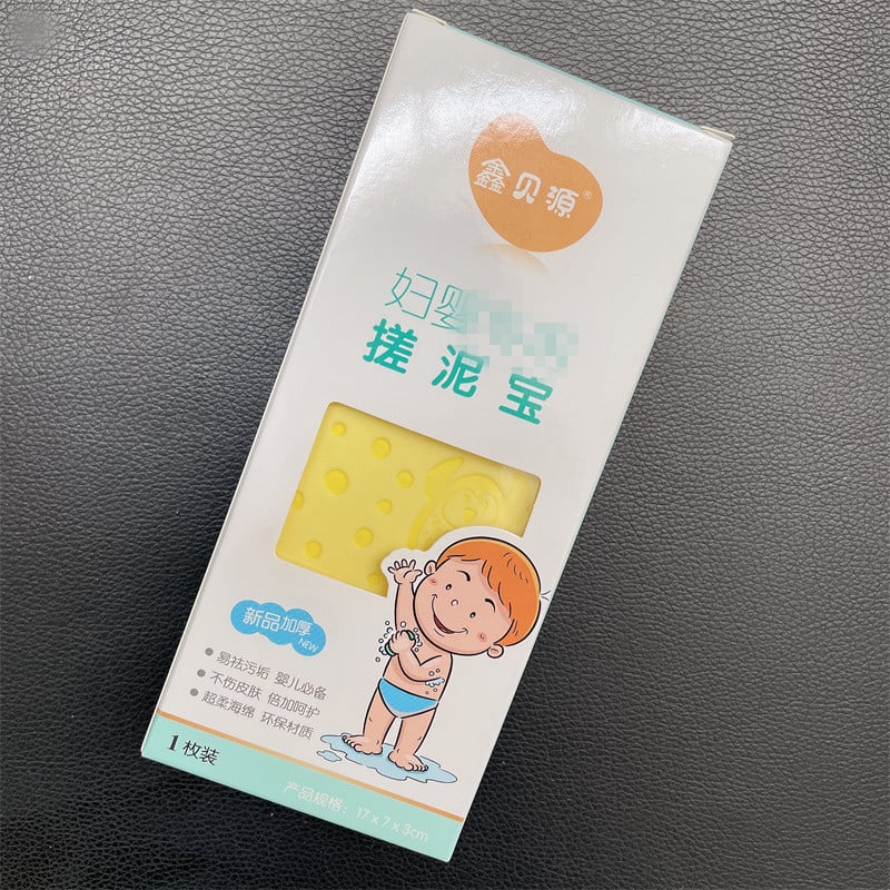 Бебешка душ-четка с гъба за деца, удължена форма; материал: спонж; подходяща за деца; кутия съдържа 210 бр