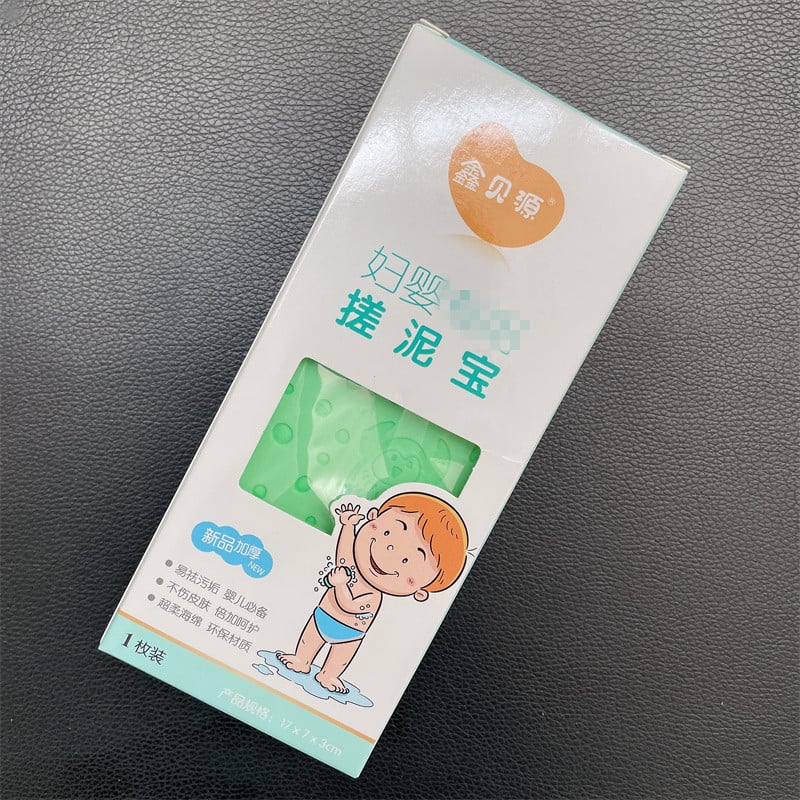 Бебешка душ-четка с гъба за деца, удължена форма; материал: спонж; подходяща за деца; кутия съдържа 210 бр