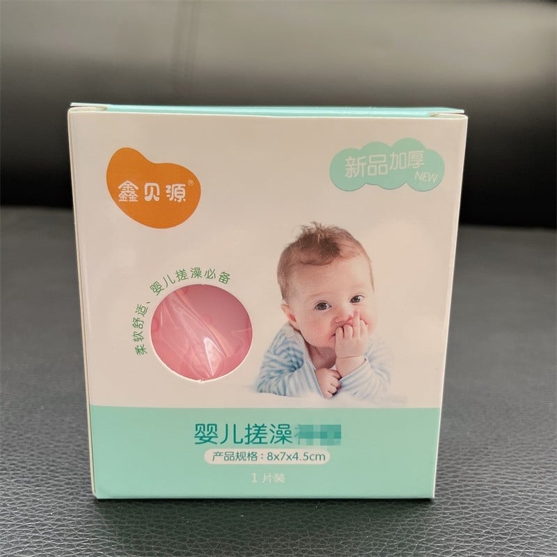 Бебешка душ-четка с гъба за деца, удължена форма; материал: спонж; подходяща за деца; кутия съдържа 210 бр