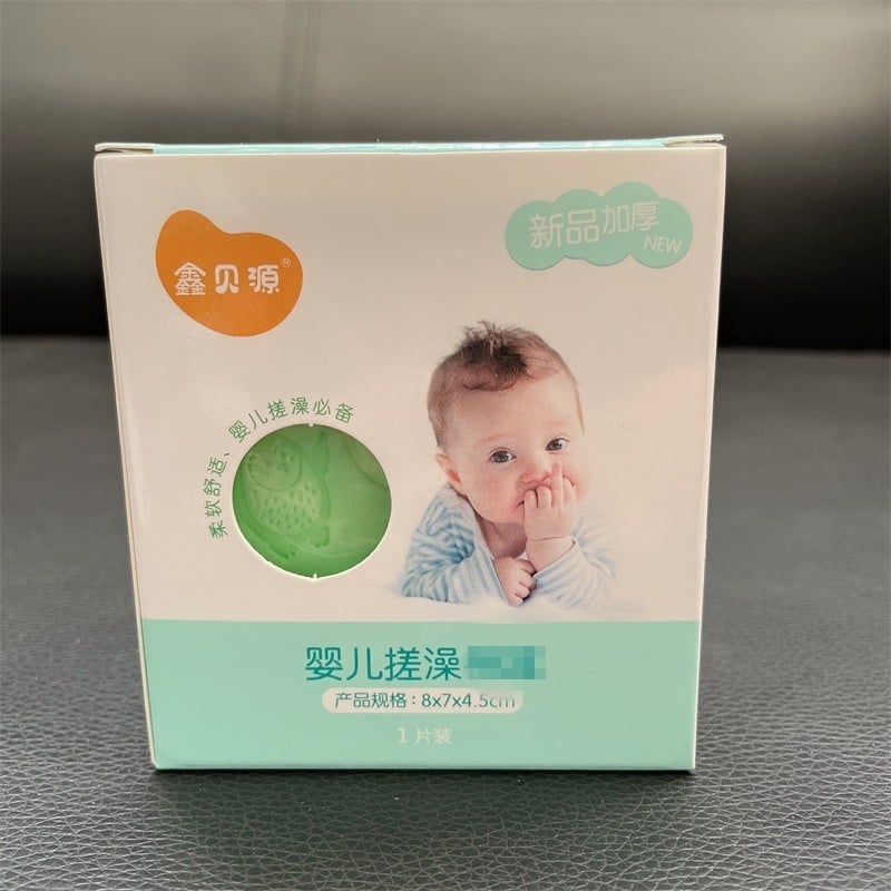 Бебешка душ-четка с гъба за деца, удължена форма; материал: спонж; подходяща за деца; кутия съдържа 210 бр