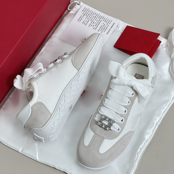 Adidași din piele pentru femei, cu șireturi, litere brodate și catarame metalice, talpă TPU