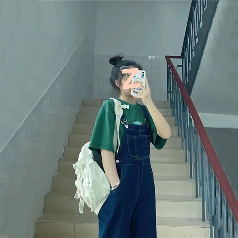 Salopetă de damă cu talie înaltă și croi larg, stil coreean, primăvara 2025