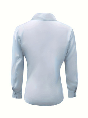 Cămașă din poliester cu mânecă lungă, guler Turn-down, croială Slim Fit