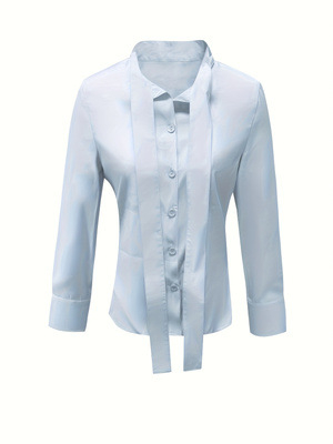 Cămașă din poliester cu mânecă lungă, guler Turn-down, croială Slim Fit