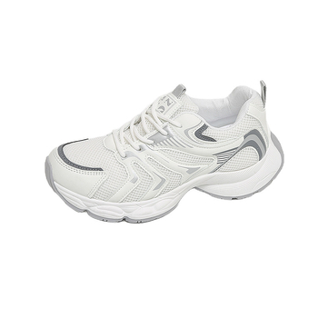 Pantofi sport femei, cu partea superioară PU+ plasă, ușori, înălțime tocuri 3–5 cm, branț PU, talpă din cauciuc