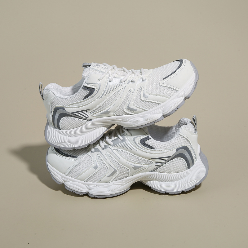 Pantofi sport femei, cu partea superioară PU+ plasă, ușori, înălțime tocuri 3–5 cm, branț PU, talpă din cauciuc