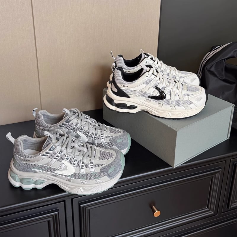 Szellőző hálós felsőrészű női cipő, magasságot növelő Dad Shoes, fűzős, 3–5 cm sarok, PU talp