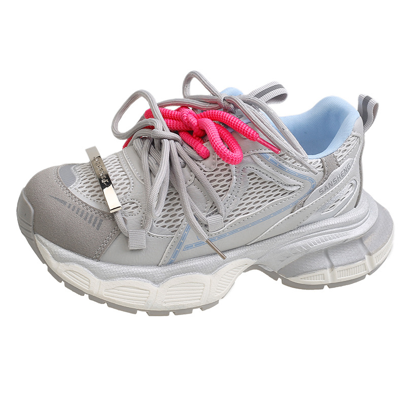 Ženske masivne tenisice, gornjište od mikrovlakana, gumeni potplat, niski potpetice (1–3 cm), vezanje šnurkama, PU ulošak, casual gradski stil