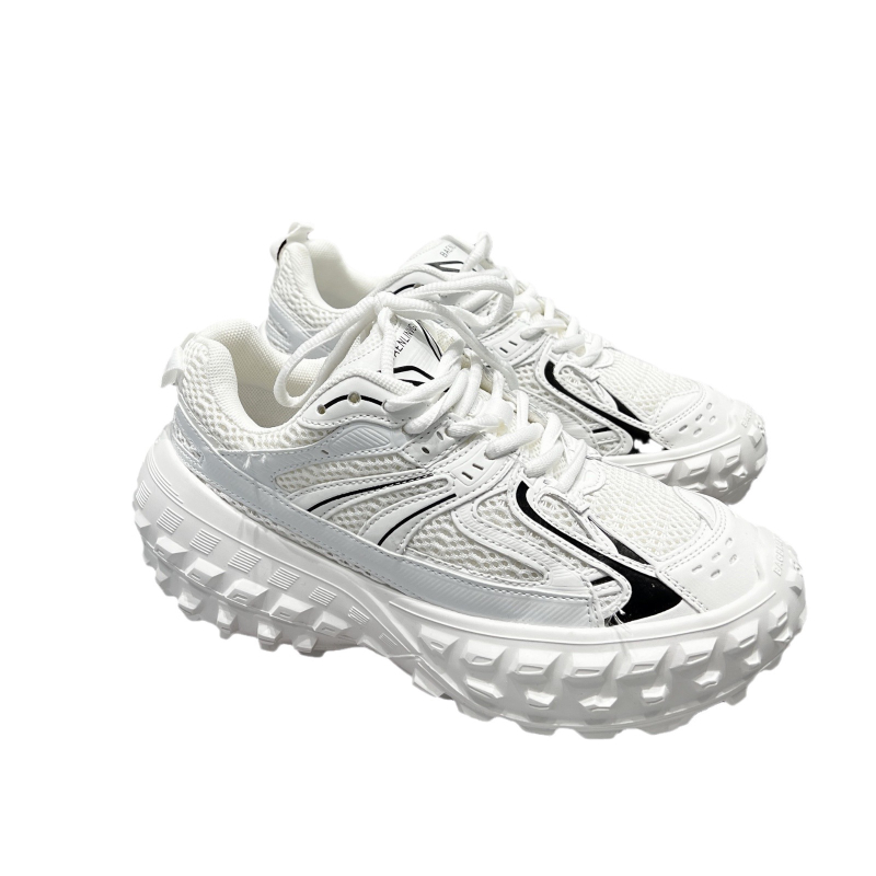 Adidași unisex gri, înălțimea tocului 6–8 cm, talpă din cauciuc, vârf rotund, căptușeală din plasă, șireturi frontale