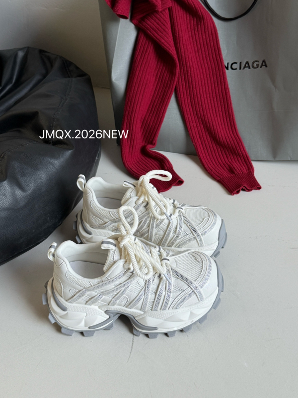 Ženske chunky dad shoes s gornjim dijelom od PU i mreže, zaobljeni vrh, vezanje, srednja visina pete 3–5 cm, đon od pjene od gume