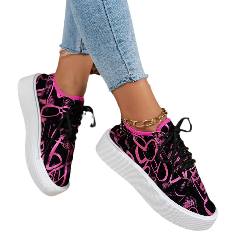 Pantofi sport casual femei, vârf pătrat, PU upper, model cu dungi, mid-top