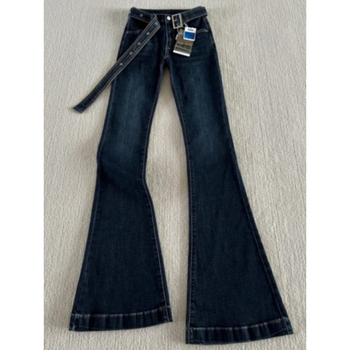 Pantaloni jeansi din denim, micro-elastici, talie lejeră, croială lejeră, pentru iarna 2024