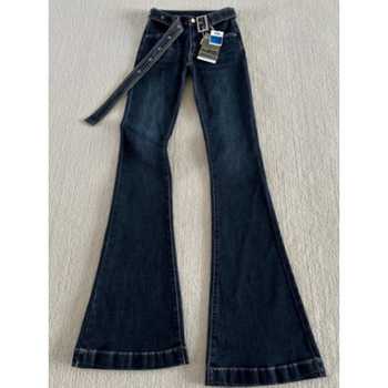 Pantaloni jeansi din denim, micro-elastici, talie lejeră, croială lejeră, pentru iarna 2024