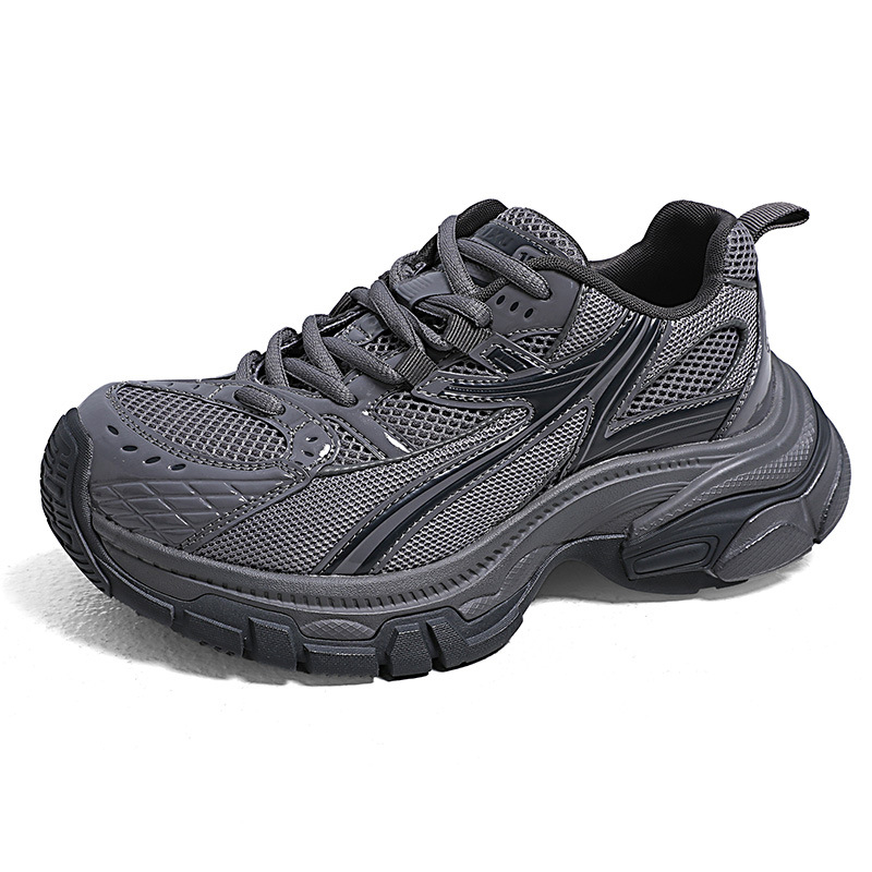 Ženske tenisice retro stil dad shoes s debelim potplatom, niski gornji dio, vezivanje (Gornji materijal: umjetna koža + platno; Prst: okrugli; Potplat: guma; Unutrašnjost: mrežasta podstava)