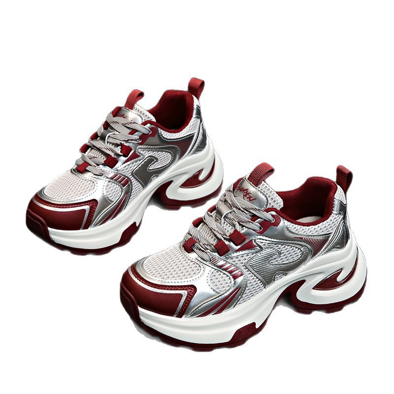 Cipele tip Dad Shoes, Korejskog stila, gornji dio od mrežaste tkanine, srednji peta 3-5 cm, zatvaranje šnirkama