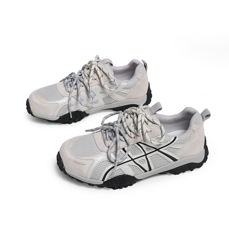 Ženske tenisice za trening od prave kože i mrežastog gornjeg dijela, prozračne, EVA srednji potplat, gumena potplat, vezanje, niski zglob