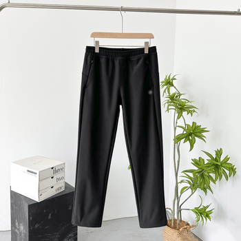 Ανδρικά μακριά παντελόνια casual σπορ με φλις επένδυση, αδιάβροχα και ανθεκτικά στον άνεμο, ελαστική μέση με κορδόνι, ίσιο κόψιμο (φλις επένδυση, αδιάβροχο, ανθεκτικό στον άνεμο, ελαστική μέση, πολυεστέρας 90%)