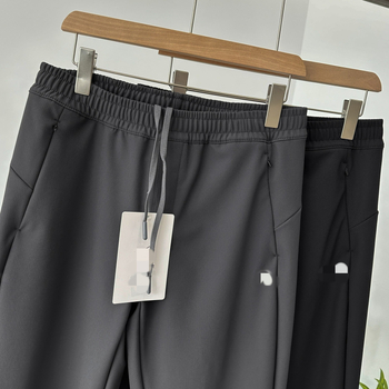 Ανδρικά μακριά παντελόνια casual σπορ με φλις επένδυση, αδιάβροχα και ανθεκτικά στον άνεμο, ελαστική μέση με κορδόνι, ίσιο κόψιμο (φλις επένδυση, αδιάβροχο, ανθεκτικό στον άνεμο, ελαστική μέση, πολυεστέρας 90%)