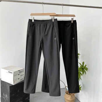 Ανδρικά μακριά παντελόνια casual σπορ με φλις επένδυση, αδιάβροχα και ανθεκτικά στον άνεμο, ελαστική μέση με κορδόνι, ίσιο κόψιμο (φλις επένδυση, αδιάβροχο, ανθεκτικό στον άνεμο, ελαστική μέση, πολυεστέρας 90%)