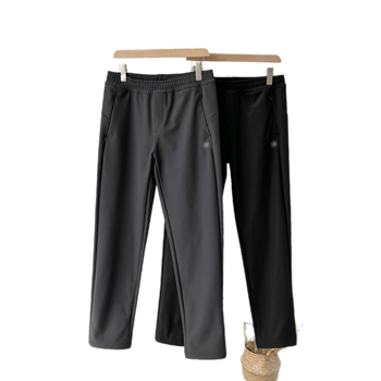 Ανδρικά μακριά παντελόνια casual σπορ με φλις επένδυση, αδιάβροχα και ανθεκτικά στον άνεμο, ελαστική μέση με κορδόνι, ίσιο κόψιμο (φλις επένδυση, αδιάβροχο, ανθεκτικό στον άνεμο, ελαστική μέση, πολυεστέρας 90%)