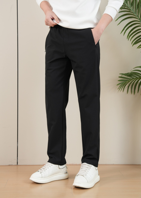 Ανδρικά μακριά παντελόνια casual σπορ με φλις επένδυση, αδιάβροχα και ανθεκτικά στον άνεμο, ελαστική μέση με κορδόνι, ίσιο κόψιμο (φλις επένδυση, αδιάβροχο, ανθεκτικό στον άνεμο, ελαστική μέση, πολυεστέρας 90%)