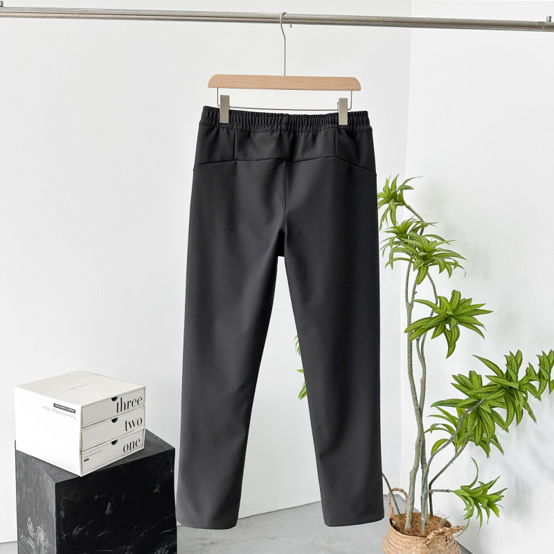 Ανδρικά μακριά παντελόνια casual σπορ με φλις επένδυση, αδιάβροχα και ανθεκτικά στον άνεμο, ελαστική μέση με κορδόνι, ίσιο κόψιμο (φλις επένδυση, αδιάβροχο, ανθεκτικό στον άνεμο, ελαστική μέση, πολυεστέρας 90%)