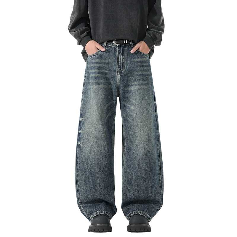 Muške traperice s fleece podstavom, denim, srednji pojas, zatvarač, opušten ravni kroj, pamuk denim