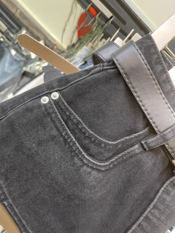 Traper šorc s visokim strukom i širokim krojem, pamuk-mješavina 50-70%, ljeto 2025, ulični hipster stil