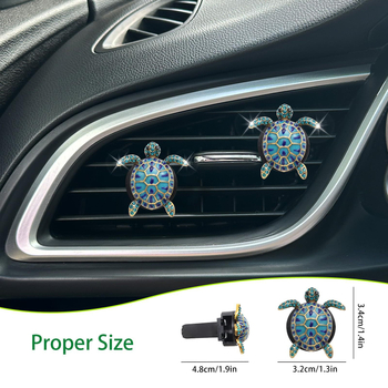 Decorativni klips za auto ventilaciju u obliku kornjače – morska tema, materijal plastika i aluminijska legura, model Turtle air outlet clip