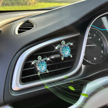 Decorativni klips za auto ventilaciju u obliku kornjače – morska tema, materijal plastika i aluminijska legura, model Turtle air outlet clip