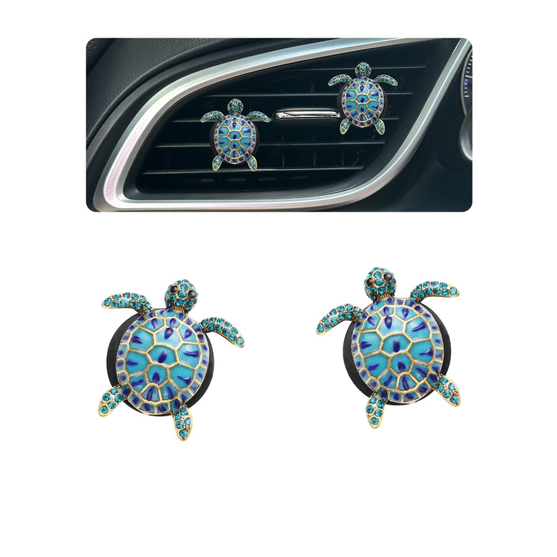 Decorativni klips za auto ventilaciju u obliku kornjače – morska tema, materijal plastika i aluminijska legura, model Turtle air outlet clip