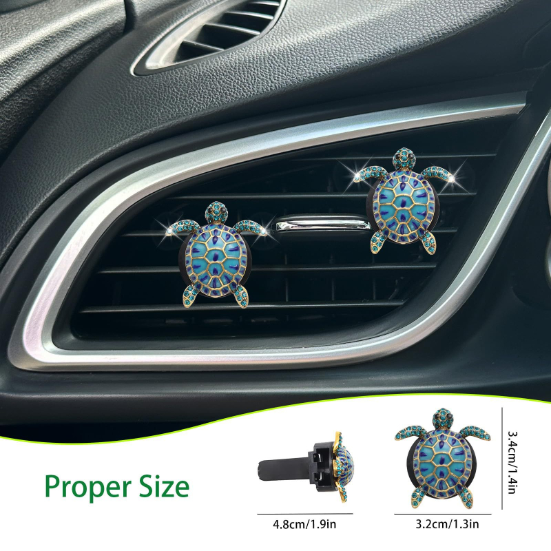 Decorativni klips za auto ventilaciju u obliku kornjače – morska tema, materijal plastika i aluminijska legura, model Turtle air outlet clip