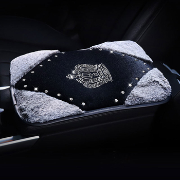 Perna de cotieră auto din material textil cu pluș de iarnă și cristale, model 0321
