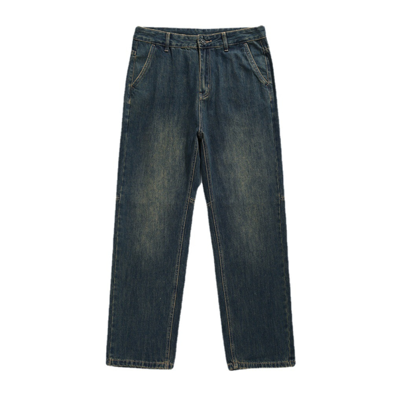 Muške traperice ravnog kroja - jesen vintage, oprane i izlizane (distressed), 2026, ležerni stil
