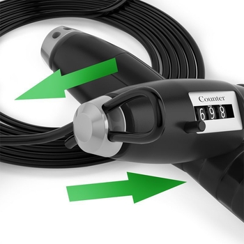 Skakalica s mehaničkim brojačem, čelično uže s PVC premazom, bežični dizajn, pogodna za fitness i mršavljenje, za učenike – dječake i djevojčice