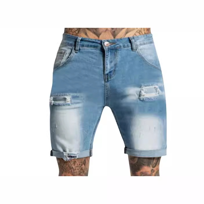 Muške cropped traperice s ravnim krojem od denima, 70% pamuk, srednji struk, zatvarač