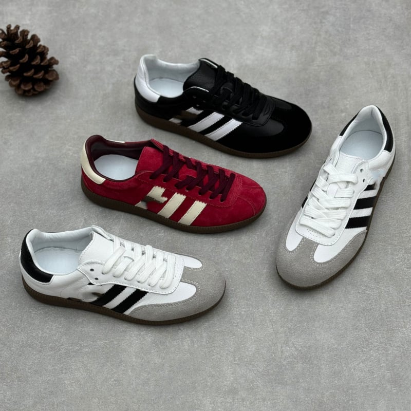 Adidași casual damă din piele de vită, vârf ascuțit, șireturi frontale, talpă din cauciuc, respirabili