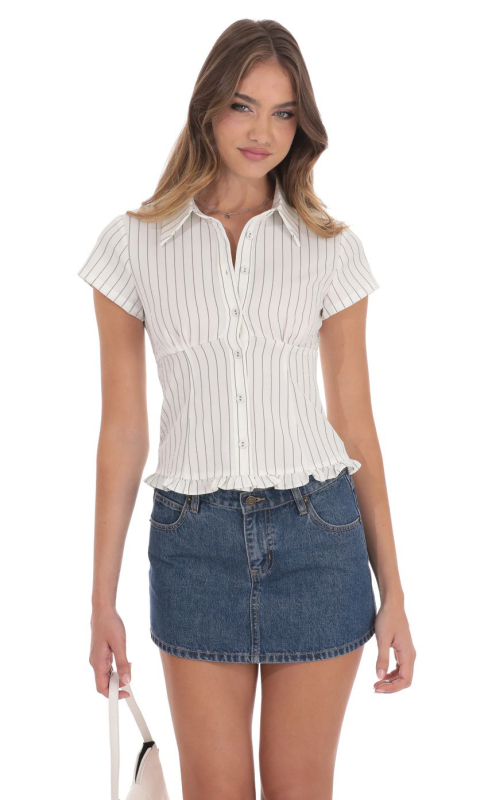 Cămașă cu model în carouri, guler polo, mâneci scurte, croială slim, imprimare digitală