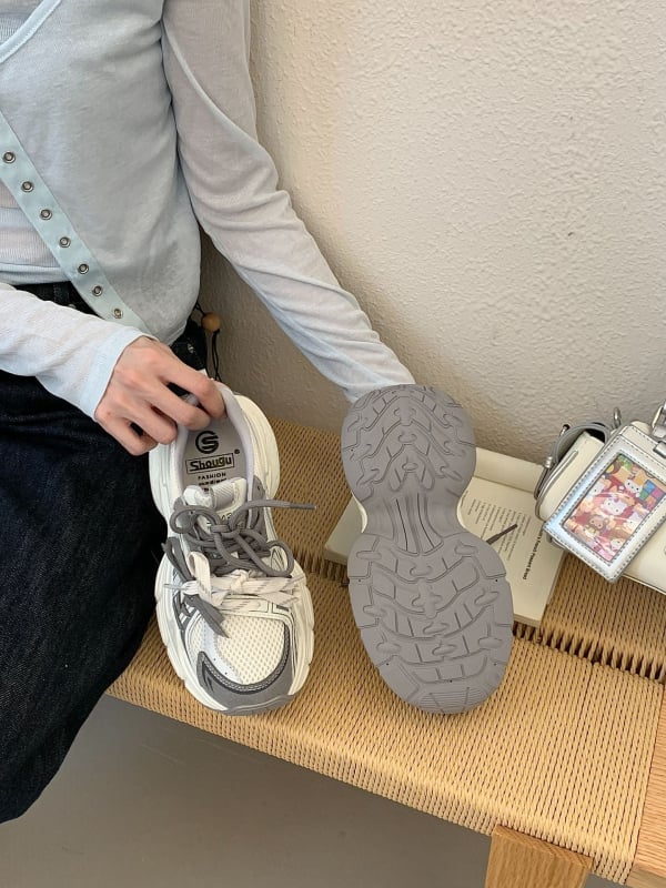 Shougu γυναικείες αθλητικές παπούτσια – αύξηση ύψους, δερμάτινο επάνω μέρος, PHYLON μεσαία σόλα, αντιολισθητική εξωτερική σόλα από καουτσούκ, κορδόνια