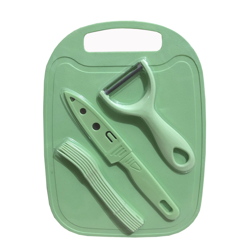 9-dijelni plastični kuhinjski set: nože, guljač za dinje, daska za rezanje i vilica za voće; materijal plastika; marka Dingchu; stil moderni minimalistički; višefunkcionalan