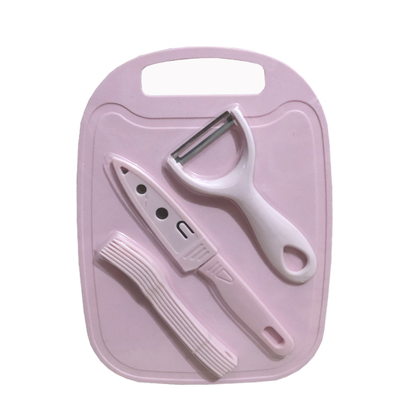 9-dijelni plastični kuhinjski set: nože, guljač za dinje, daska za rezanje i vilica za voće; materijal plastika; marka Dingchu; stil moderni minimalistički; višefunkcionalan