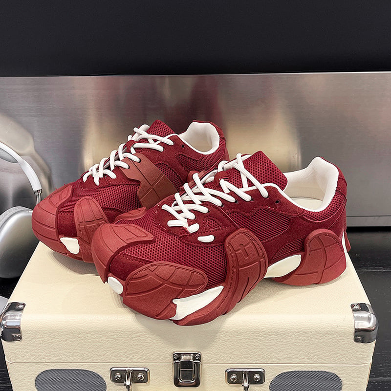 Ženske tenisice tipa dad shoes s PU gornjim dijelom, PU uloškom, gumom, vezanjem, srednje visoke