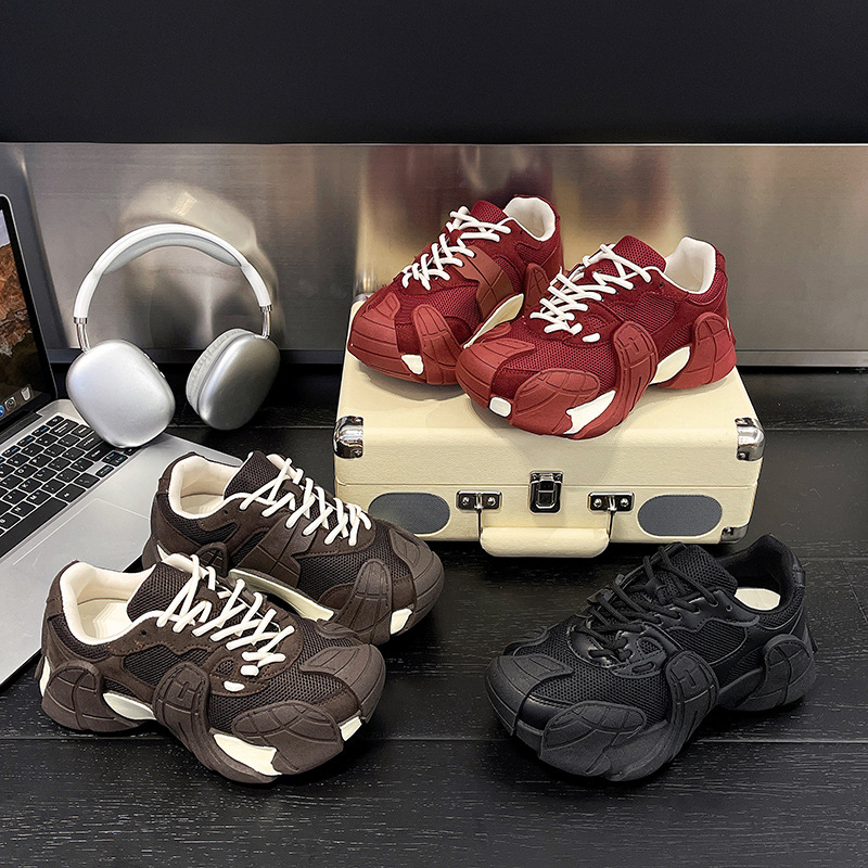Ženske tenisice tipa dad shoes s PU gornjim dijelom, PU uloškom, gumom, vezanjem, srednje visoke