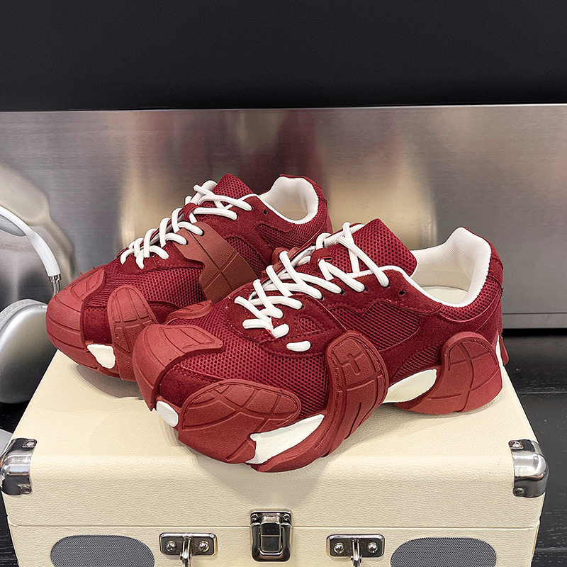 Ženske tenisice tipa dad shoes s PU gornjim dijelom, PU uloškom, gumom, vezanjem, srednje visoke