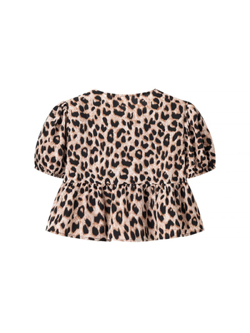 Košulja s leopard printom, kratkim rukavima, poliester, uski kroj, okrugli izrez
