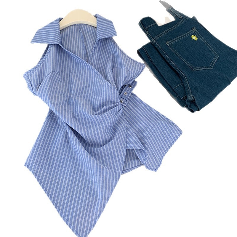 Bluza bez rukava s polo ovratnikom, A-linijski kroj, Vinylon-Spandex tkanina